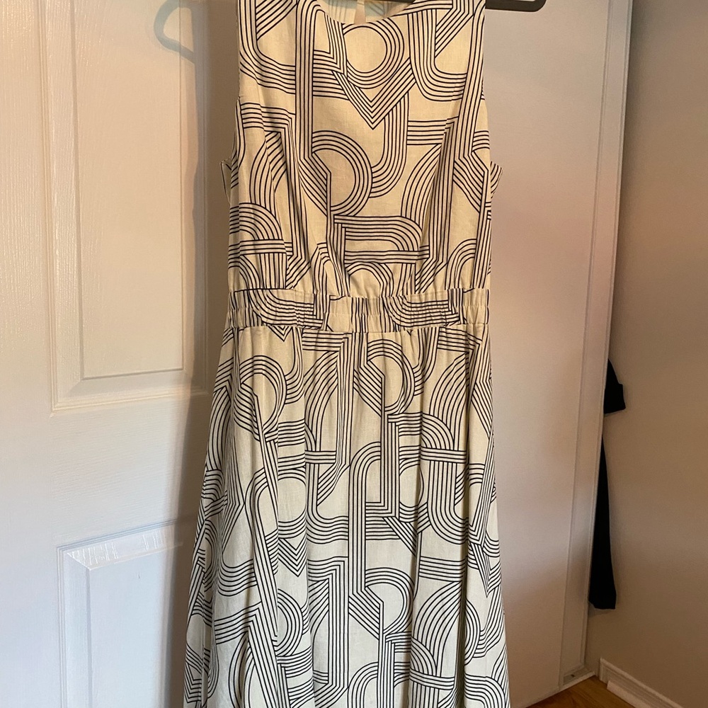 Reitmans Gray and White A-Line Dress